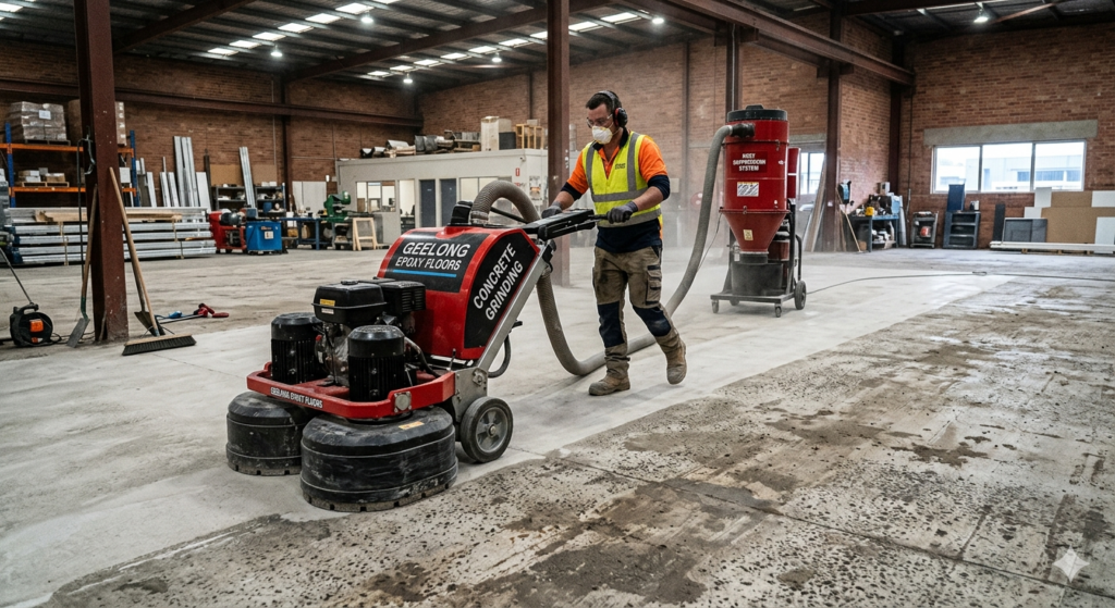 Concrete Grinding Geelong before epoxy flooring installation