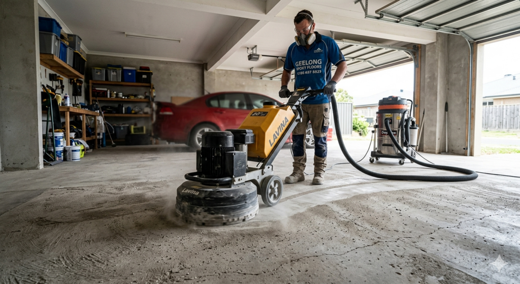 concrete grinding before epoxy flooring Geelong