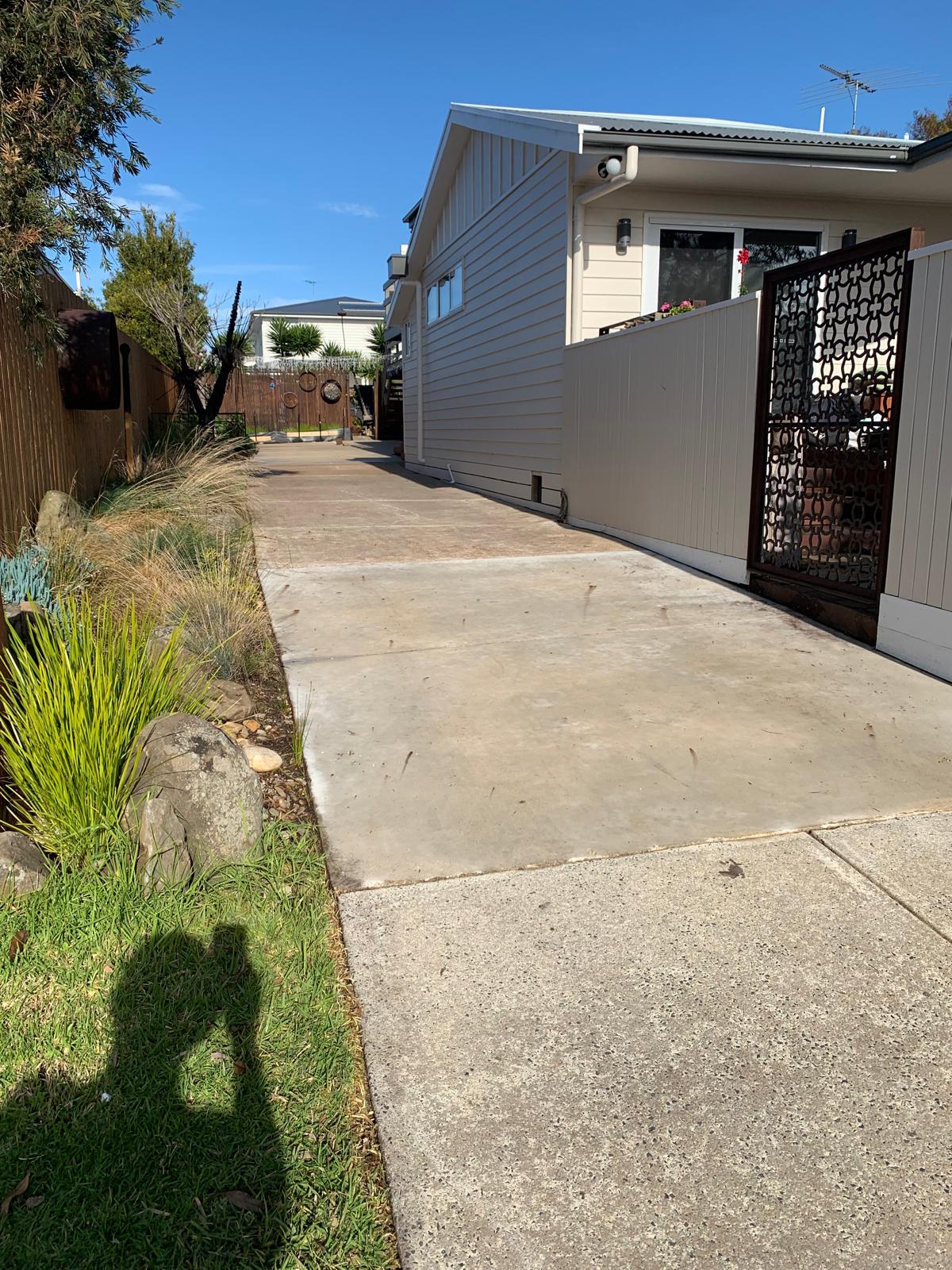 Concrete driveway before coating