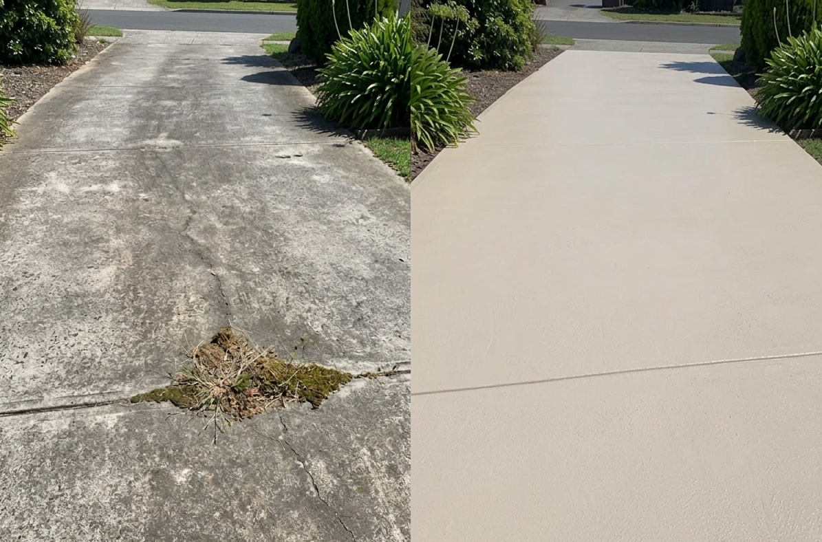 Modern restored driveway surface