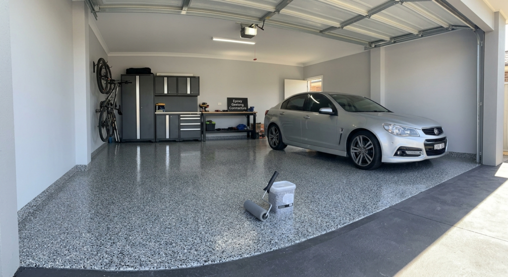 Affordable epoxy flooring contractors in Geelong garage makeover