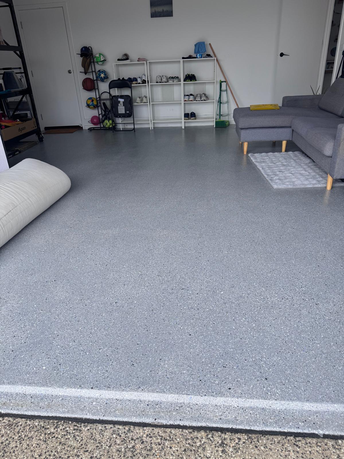Epoxy garage floor coating cost example in Geelong