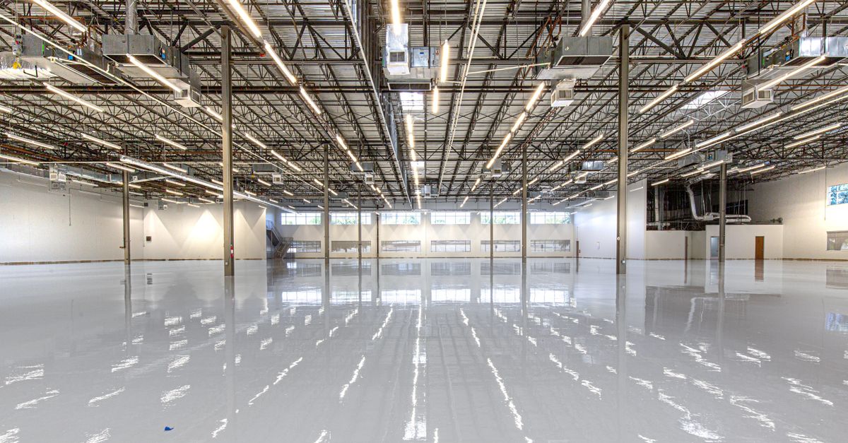 Glossy epoxy floor coating suitable for winery production and cellar door areas